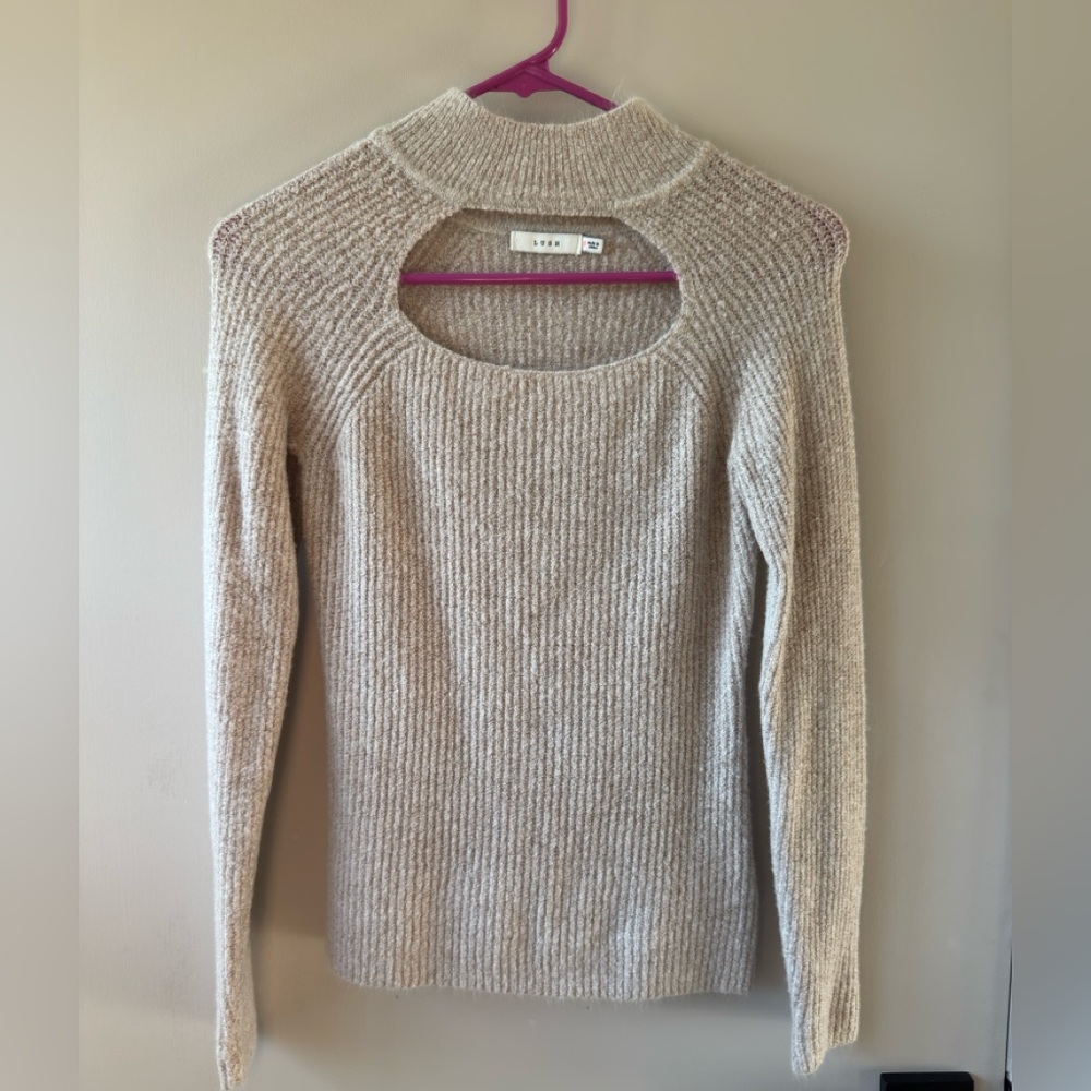 Lush Beige Cutout Sweater
